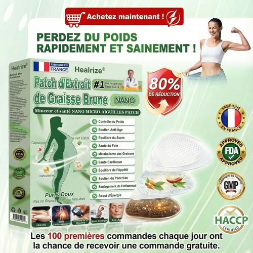 𝑶𝒇𝒇𝒊𝒄𝒊𝒂𝒍 𝑩𝒐𝒖𝒕𝒊𝒒𝒖𝒆✨ | 𝐇𝐞𝐚𝐥𝐫𝐢𝐳𝐞® Patch Microneedle Nanométrique à Extrait de Tissu Adipeux Brun (𝙐𝙣𝙚 𝙛𝙤𝙞𝙨 𝙥𝙖𝙧 𝙟𝙤𝙪𝙧, 𝙘𝙝𝙖𝙣𝙜𝙚𝙢𝙚𝙣𝙩𝙨 𝙫𝙞𝙨𝙞𝙗𝙡𝙚𝙨 𝙚𝙣 7 𝙟𝙤𝙪𝙧𝙨)🐦