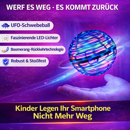 🌍 Fliegender Boomerang-UFO-Spinner – 360° LED-Schwebeball mit Handsteuerung