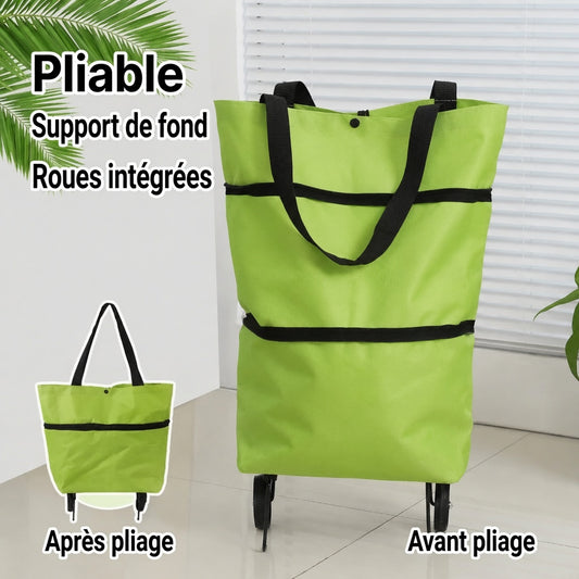 Sac de courses à roulettes pliable et portable