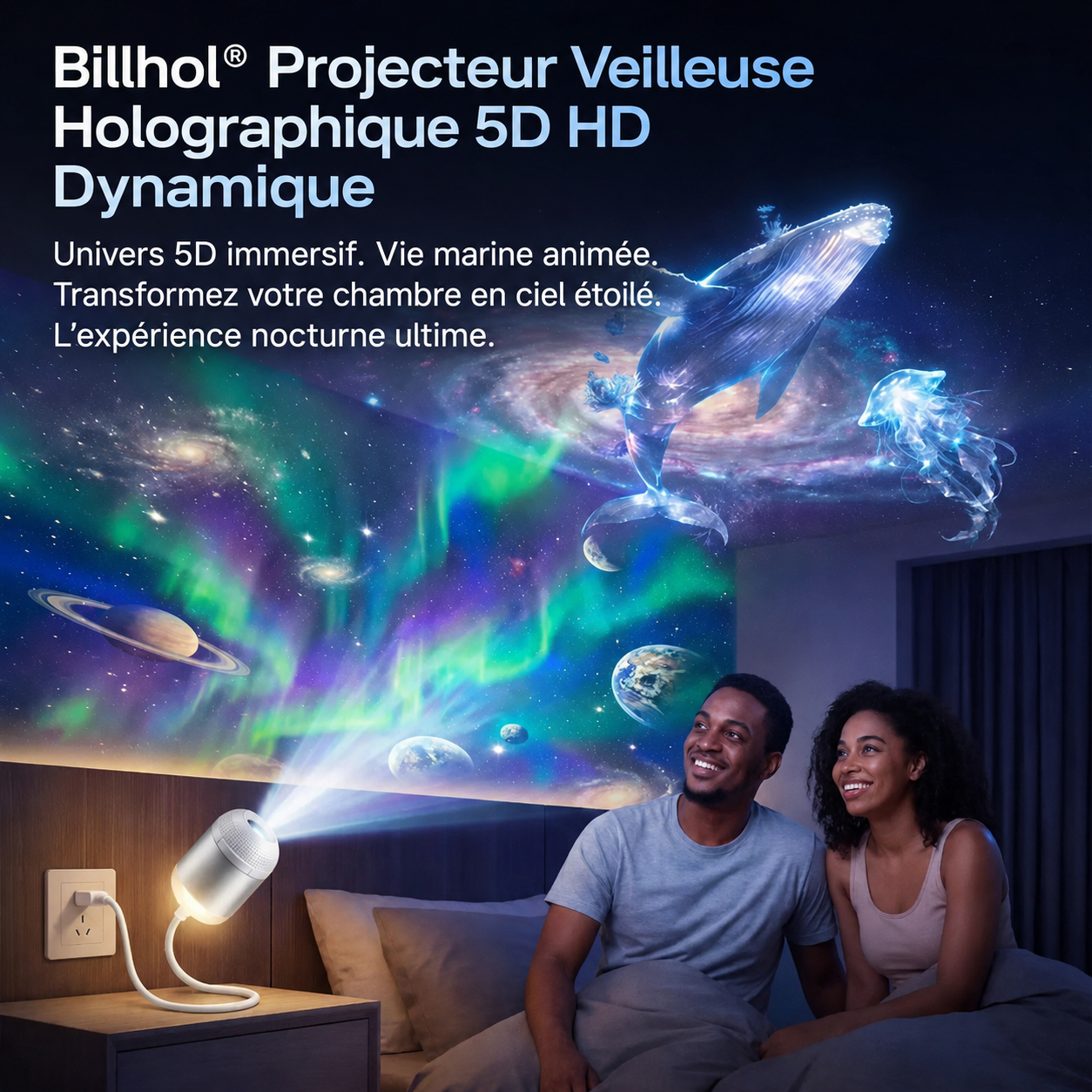 Topacme® Night Light Projector - Smart Holographic Star Projector