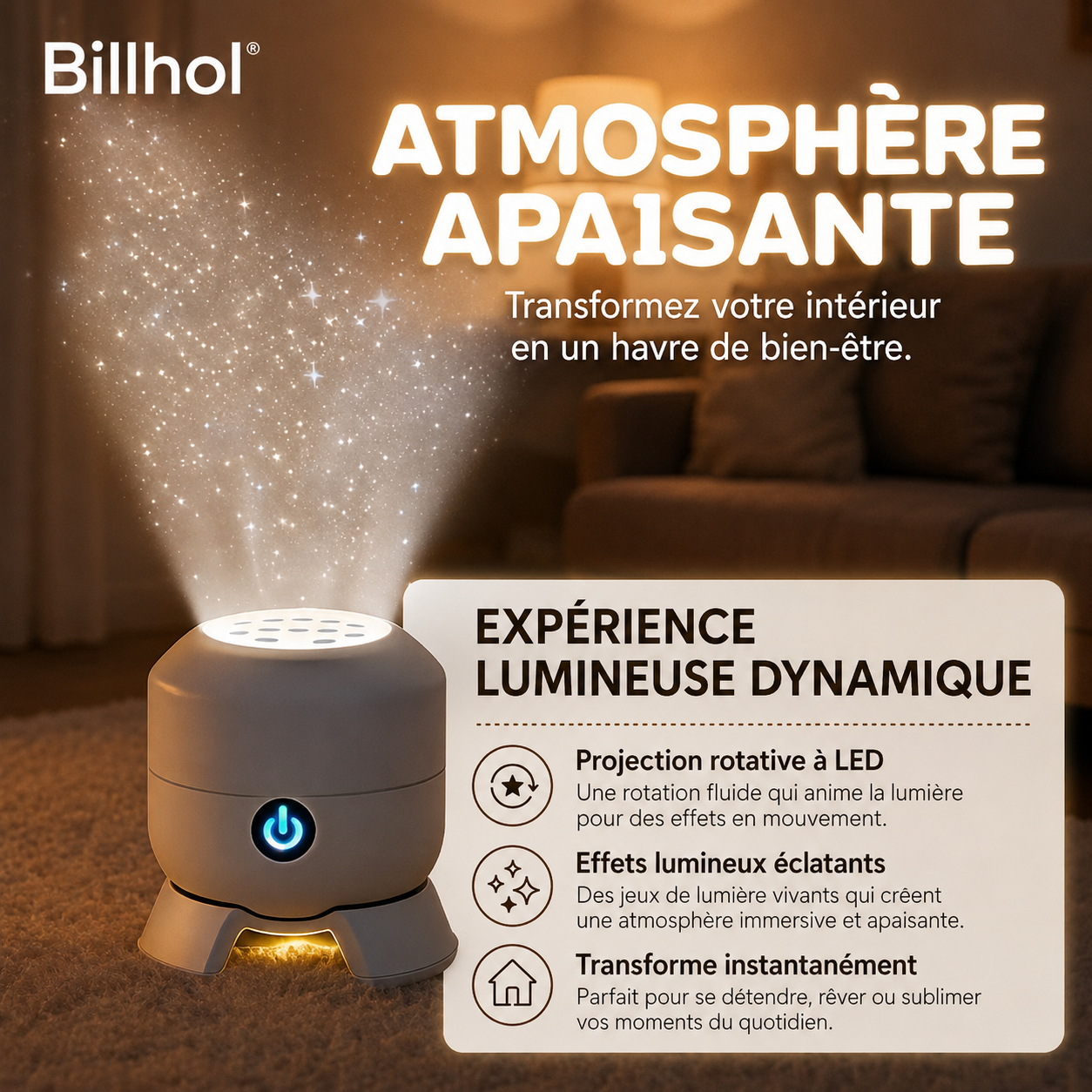 🔥 Dernier jour : -70 % sur Billhol® — Le projecteur veilleuse 5D qui transforme votre chambre en ciel étoilé et océan immersif 🌠