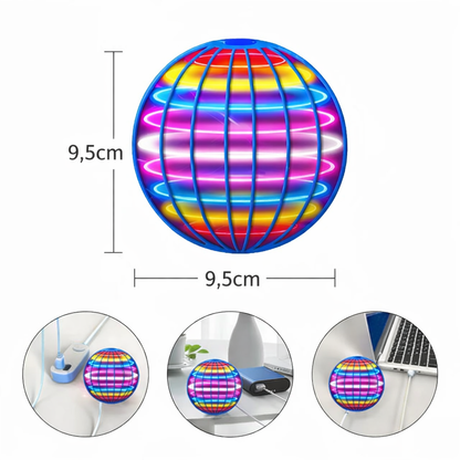🌍 Fliegender Boomerang-UFO-Spinner – 360° LED-Schwebeball mit Handsteuerung