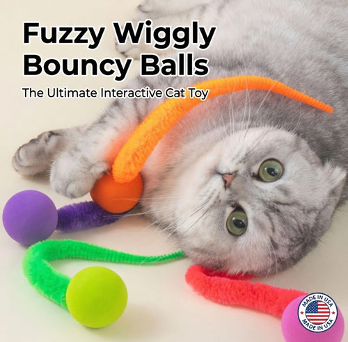 Creawes® 🐱 Flauschige, wackelige Hüpfbälle – Das ultimative interaktive Katzenspielzeug 🕊️