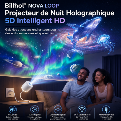 Billhol® Projecteur veilleuse intelligent – Ciel étoilé holographique 🔴