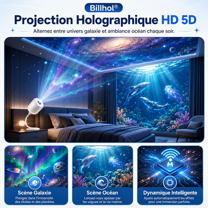 Billhol® Projecteur veilleuse intelligent – Ciel étoilé holographique 🔴