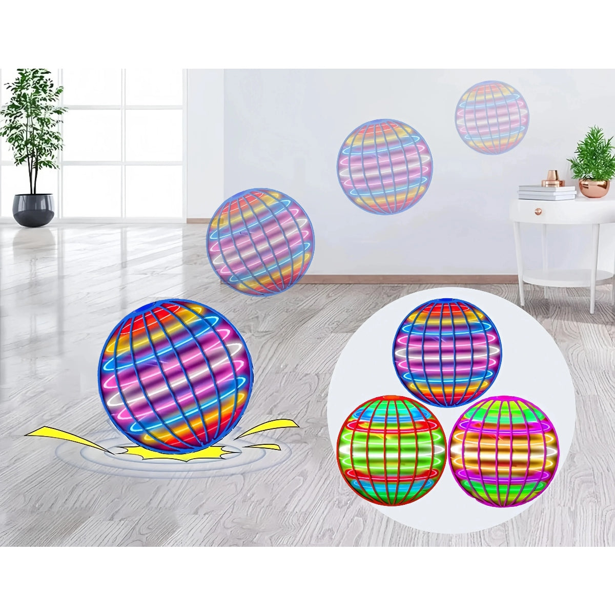 🌍 Fliegender Boomerang-UFO-Spinner – 360° LED-Schwebeball mit Handsteuerung