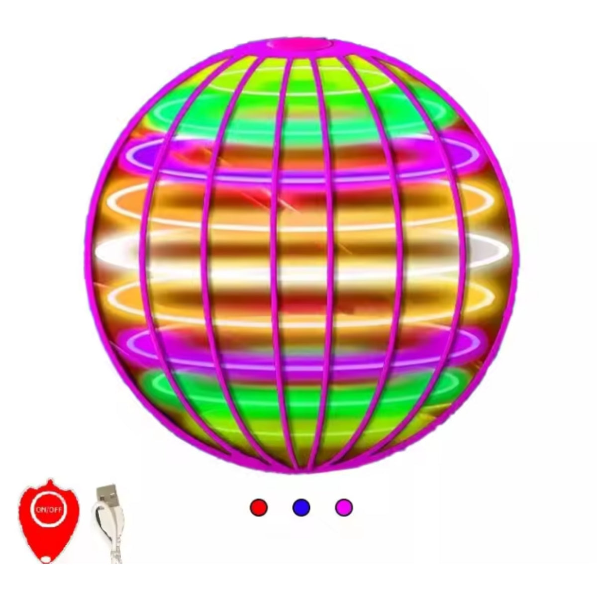 🌍 Fliegender Boomerang-UFO-Spinner – 360° LED-Schwebeball mit Handsteuerung